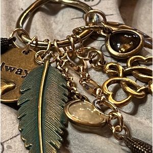 Telos Collection: Mixed metals pendant and charms on chain by Susan A Ray